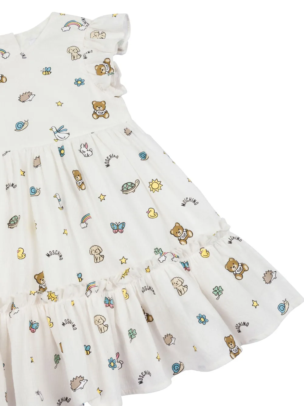 Moschino Kids Jurk met beerprint Wit