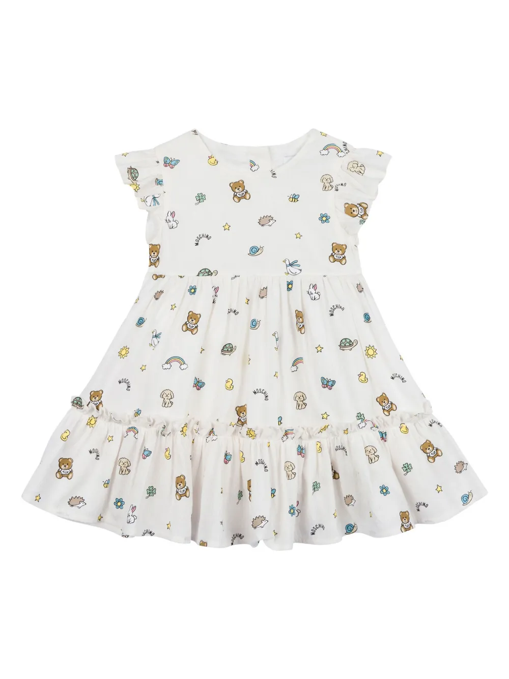 Moschino Kids Jurk met beerprint Wit