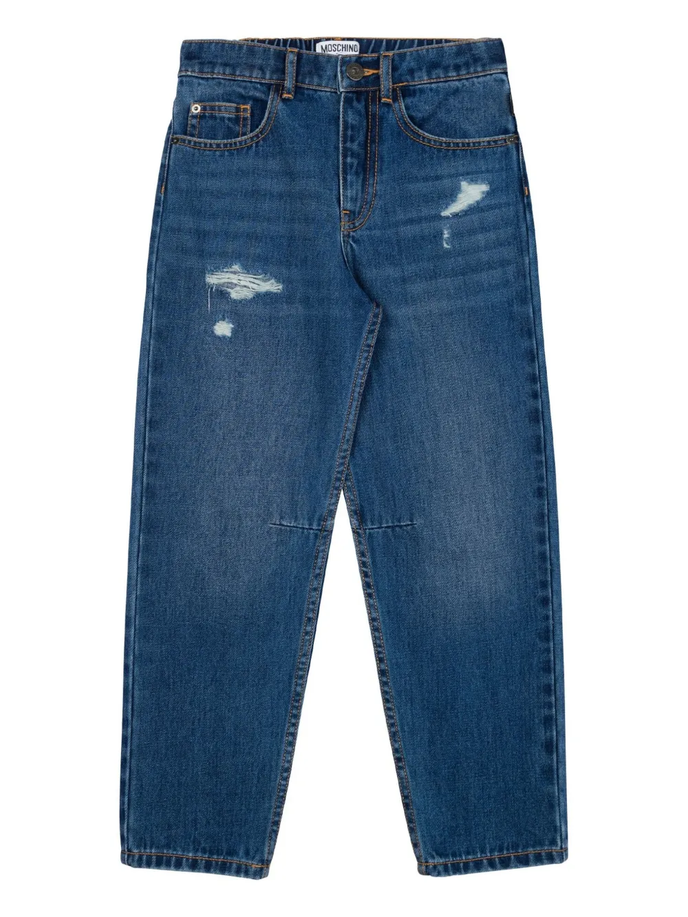 Moschino Kids Jeans met teddybeerprint Blauw