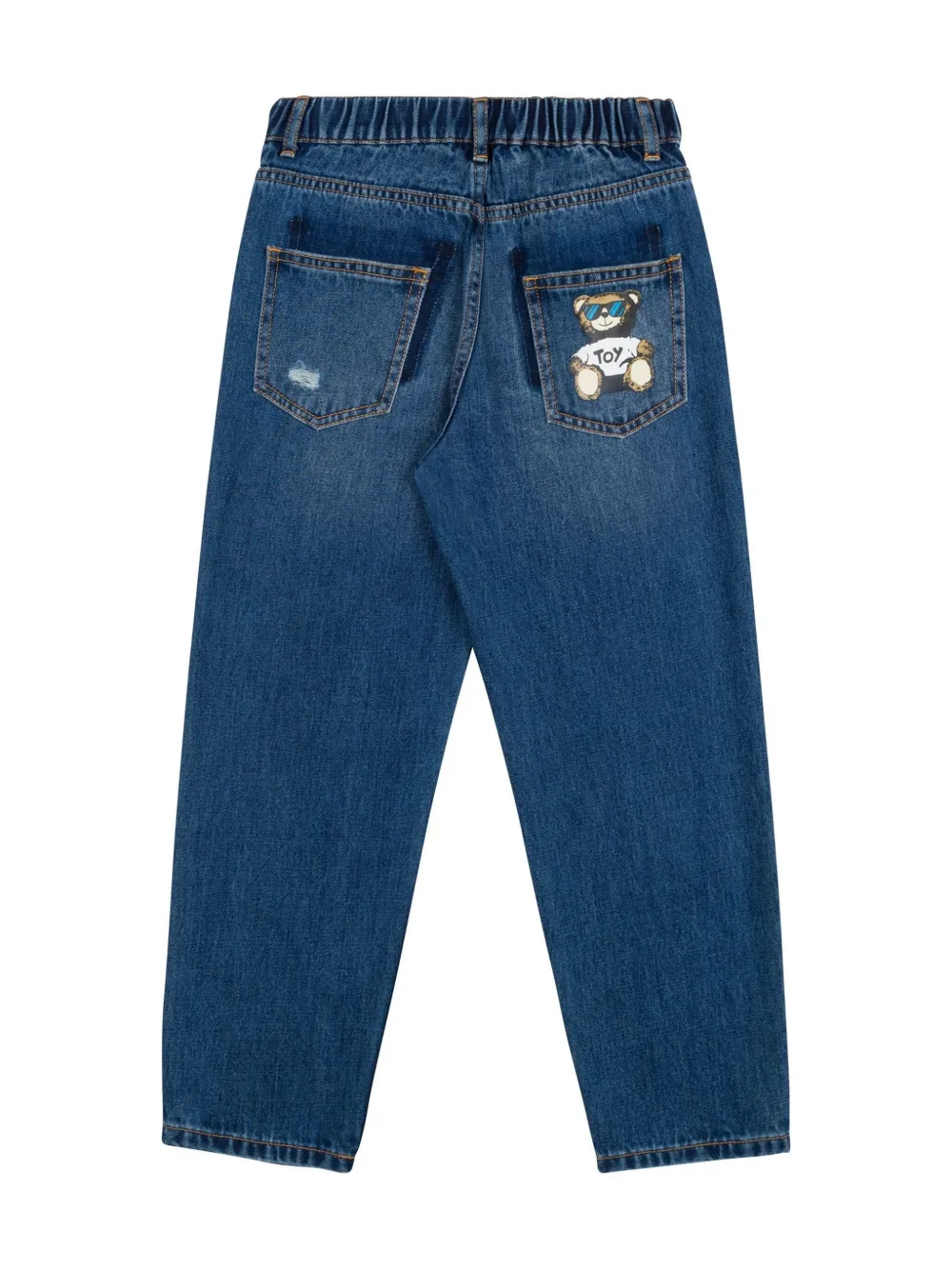 Moschino Kids Jeans met teddybeerprint - Blauw