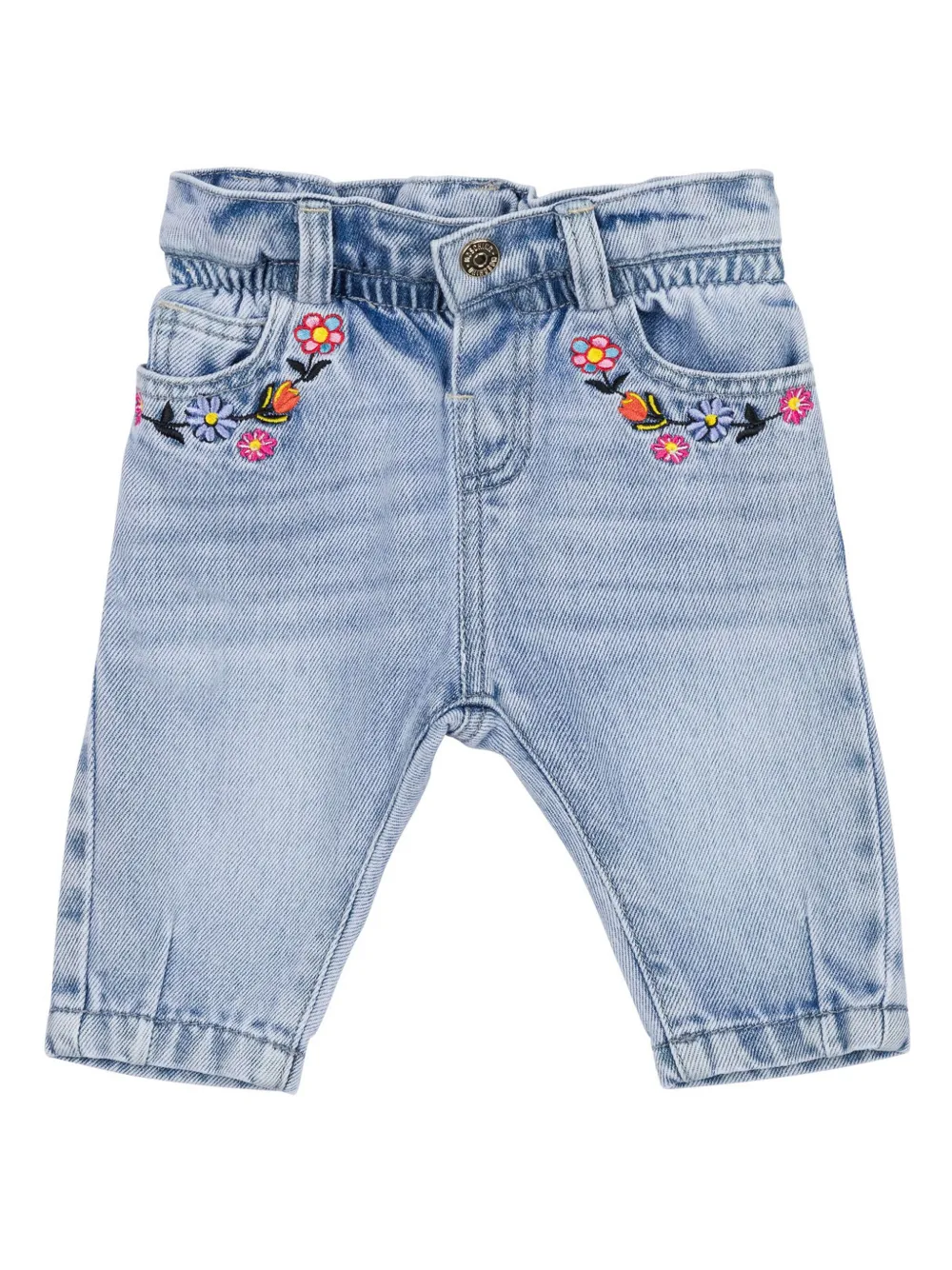 Moschino Kids Jeans met geborduurde bloe Blauw