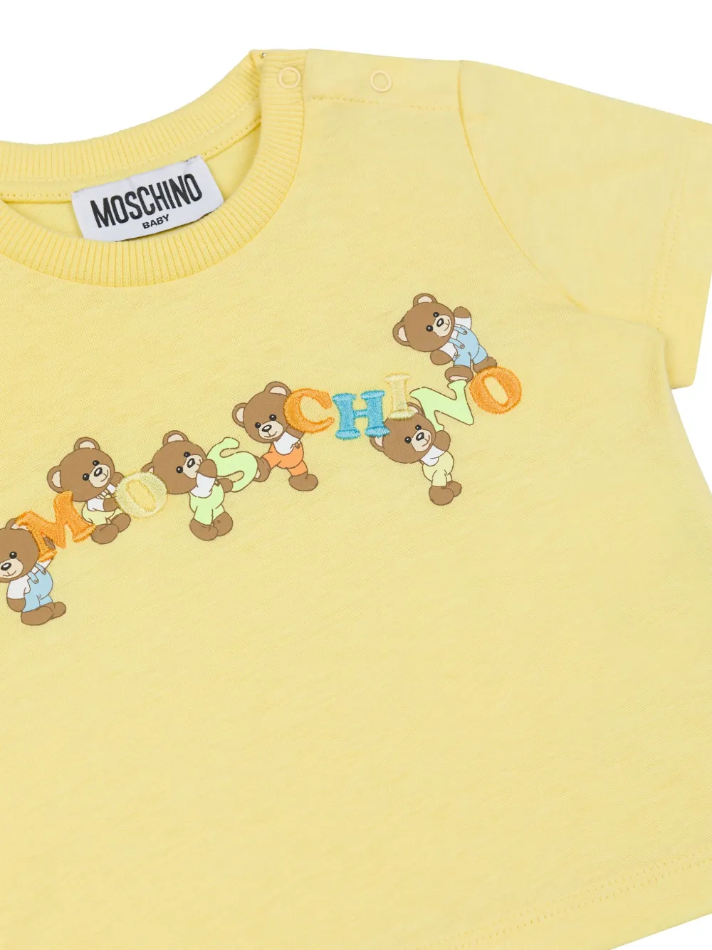 Moschino Kids T-shirt met teddybeerprint Geel