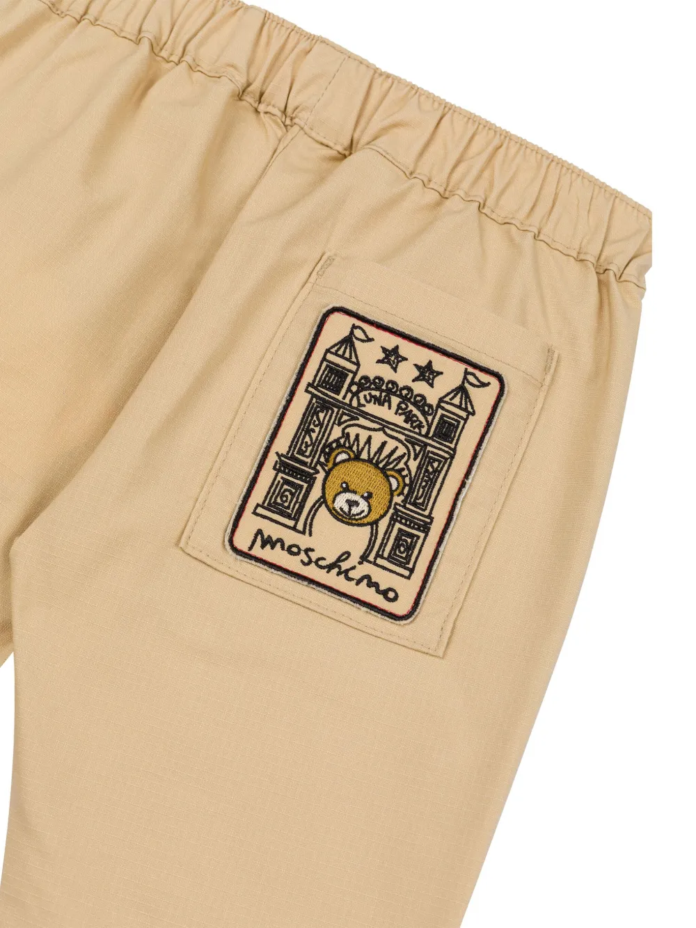 Moschino Kids Broek met logopatch Bruin