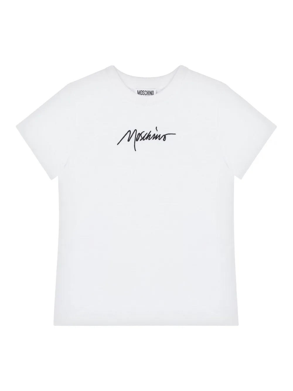 Moschino Kids T-shirt met geborduurd logo Wit