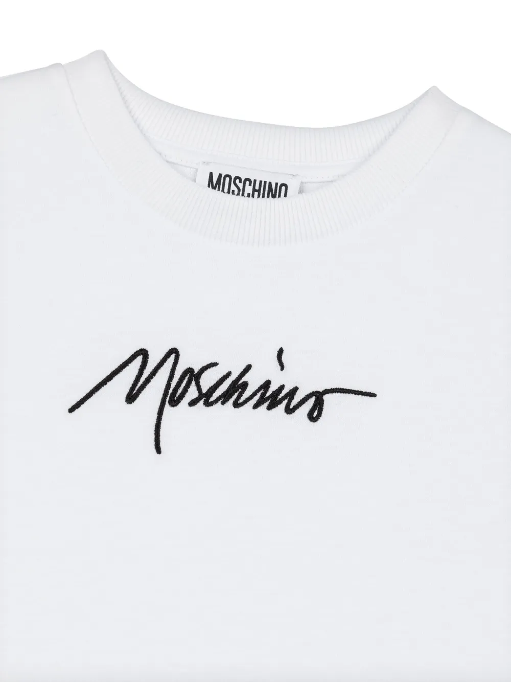 Moschino Kids T-shirt met geborduurd logo Wit