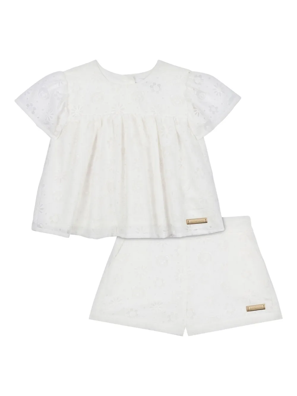 Moschino Kids Shorts met teddybeer-patroon Wit