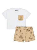 Moschino Kids bear-print short set - White