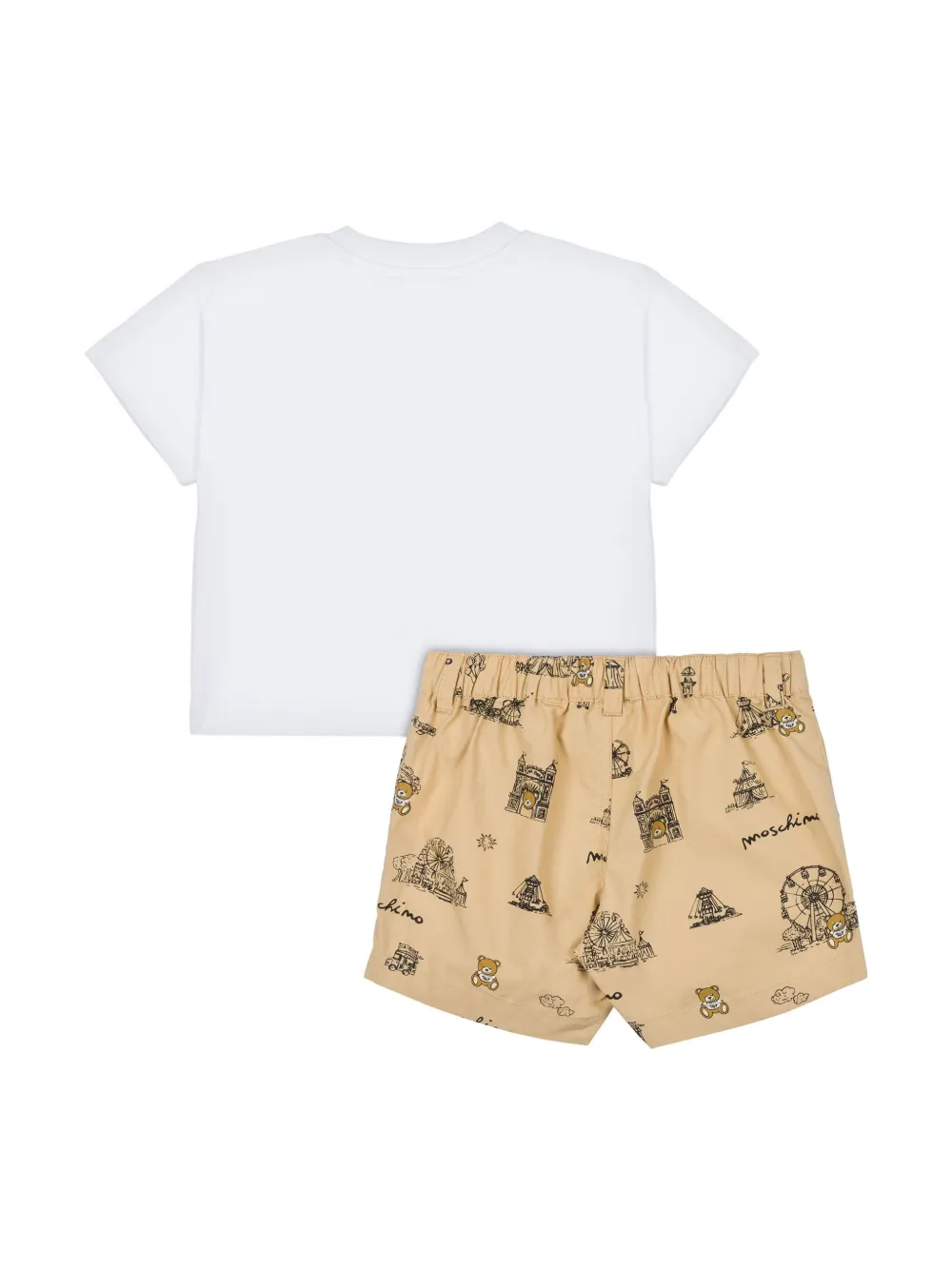 Moschino Kids Shorts met teddybeerprint - Wit