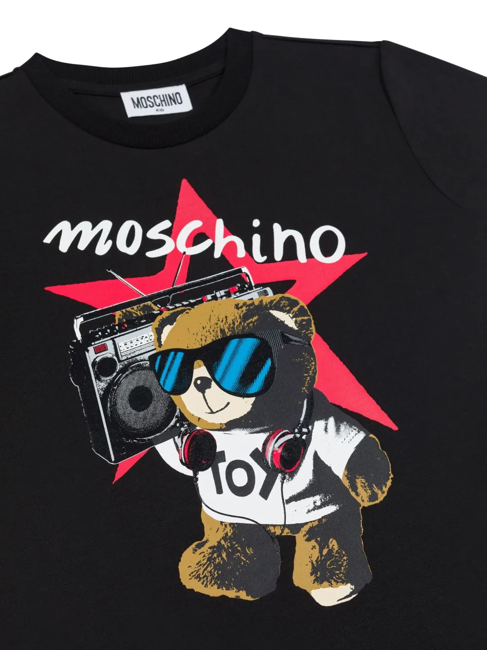Moschino Kids T-shirt met teddybeerprint Zwart