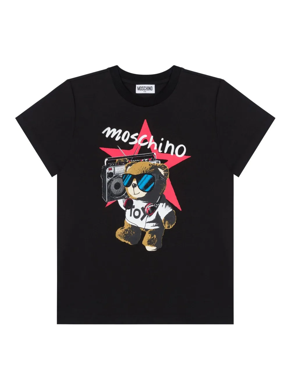 Moschino Kids T-shirt met teddybeerprint Zwart