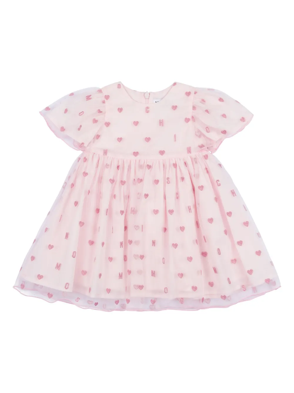 Moschino Kids Jurk met hartprint Roze