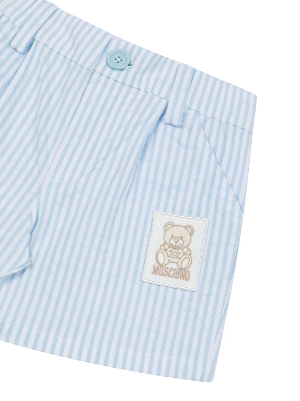 Moschino Kids Gestreepte zwembroek 84325 Azzurro