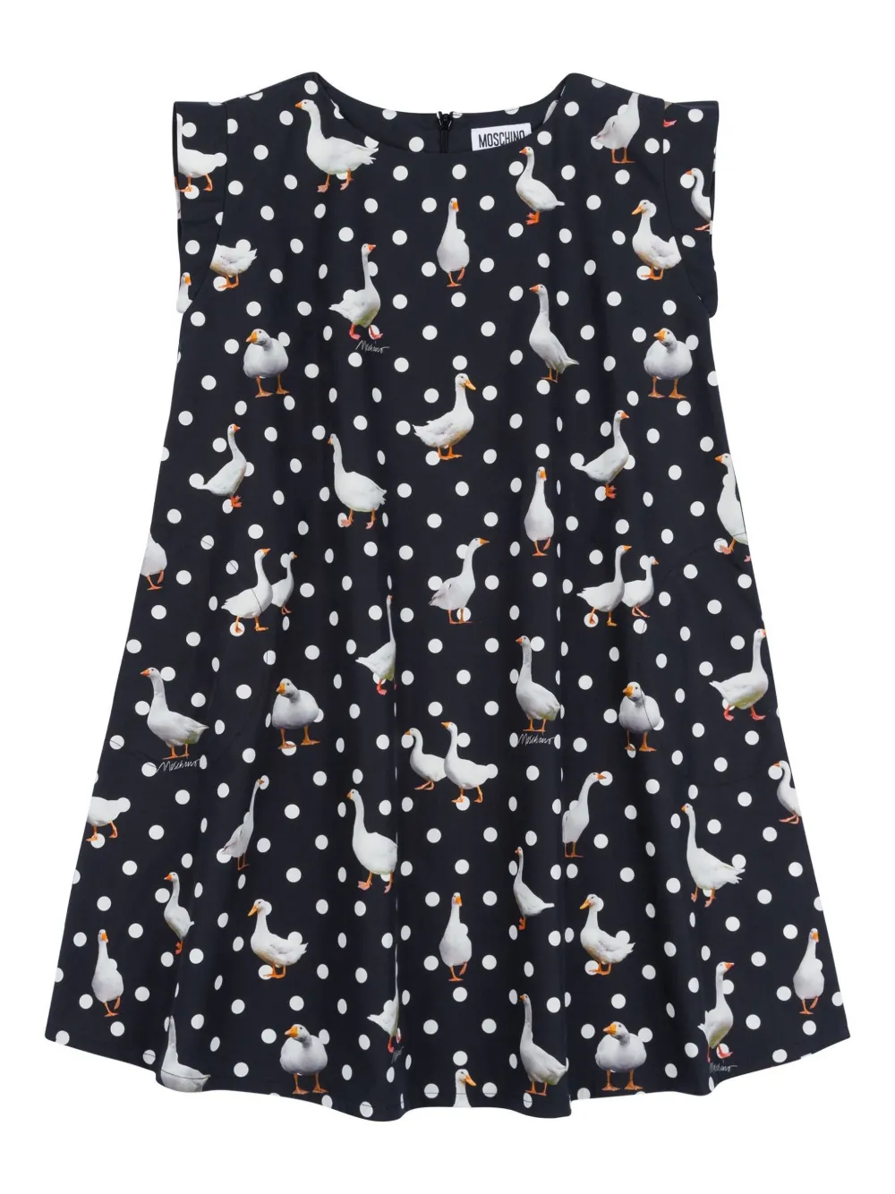 Moschino Kids Jurk met ganzenprint Zwart