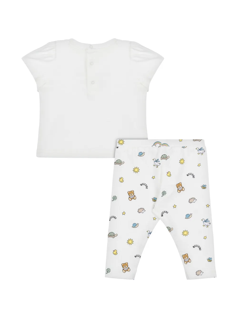 Moschino Kids Teddy Bear broek en shirt - Wit