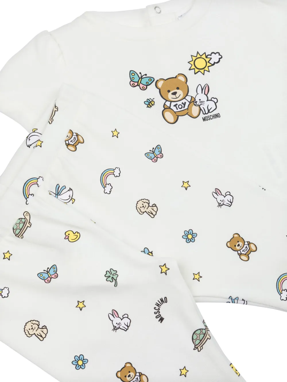 Moschino Kids Teddy Bear broek en shirt Wit