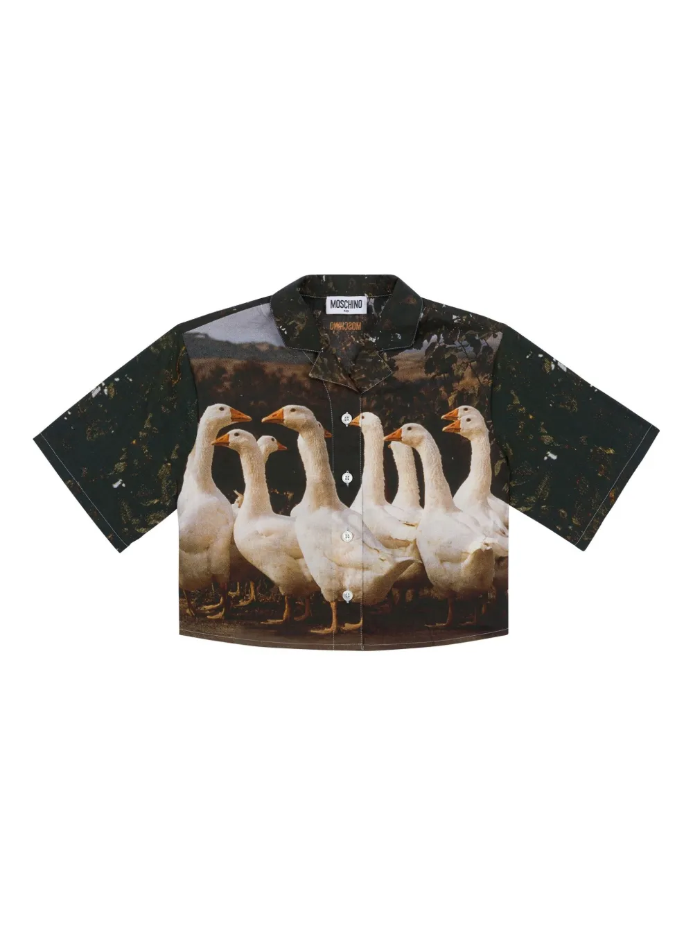 Moschino Kids Shirt met ganzenprint Grijs