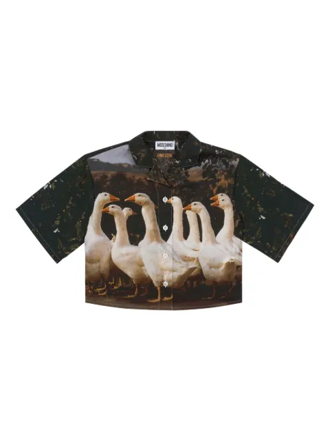 Moschino Kids goose-print shirt