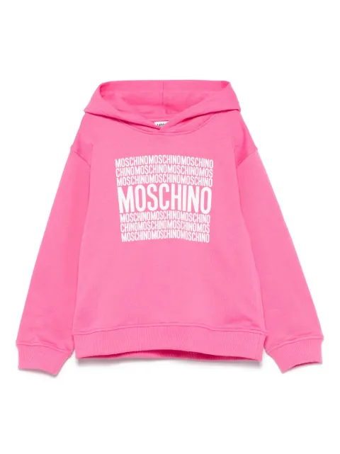 Moschino Kids Moletom de capuz com logo bordado