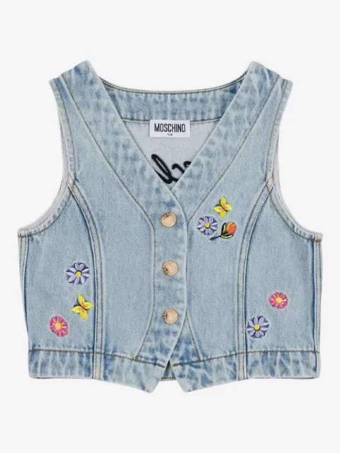 Moschino Kids chaleco de mezclilla