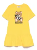 Moschino Kids Leo Teddy-print dress - Yellow