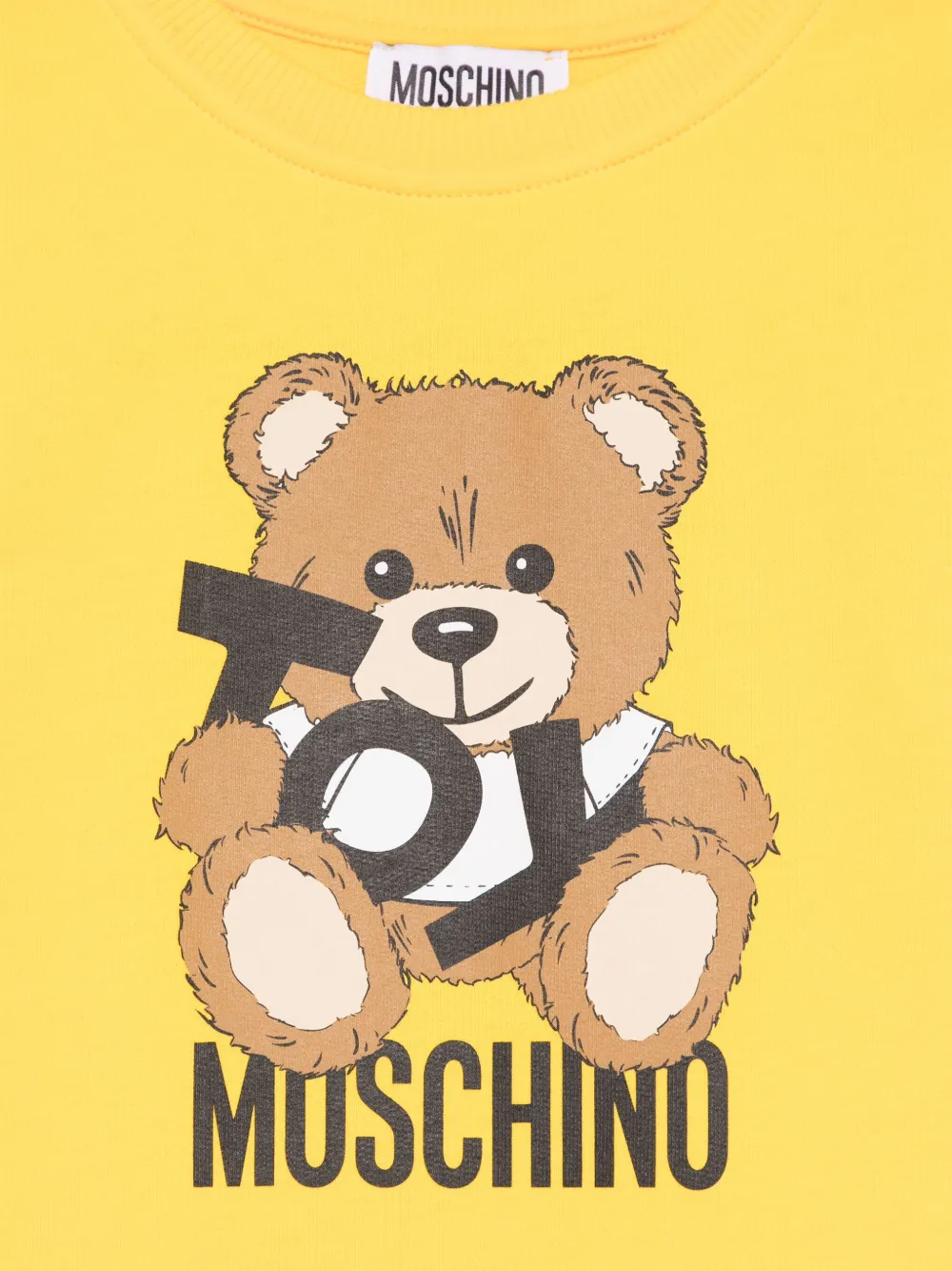 Moschino Kids Leo jurk met Teddy-print Geel