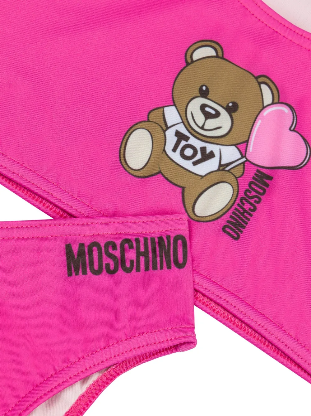 Moschino Kids Bikini met teddybeerprint Roze