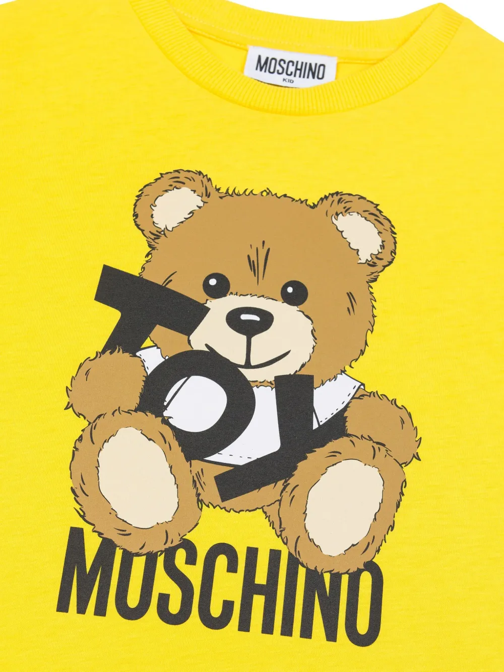 Moschino Kids T-shirt met teddybeerprint Geel
