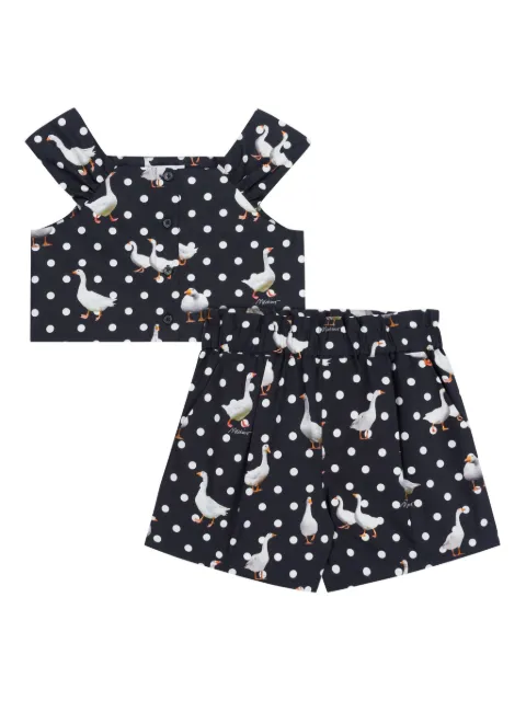 Moschino Kids goose-print top and shorts 