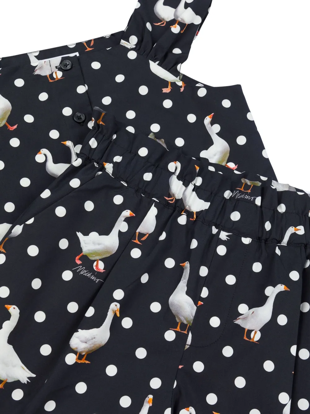 Moschino Kids Top en shorts met ganzenprint Zwart