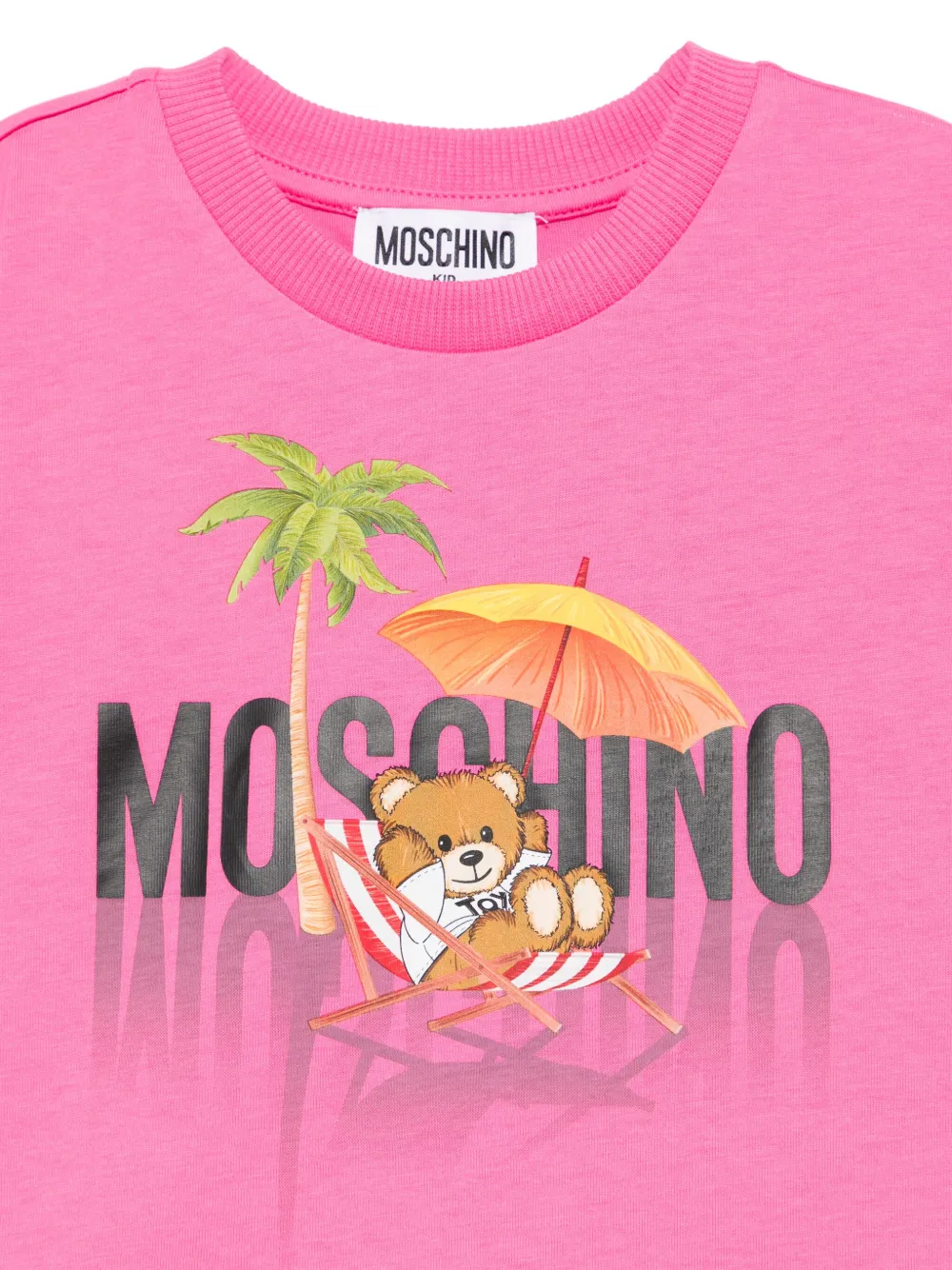 Moschino Kids T-shirt met teddybeerprint Roze