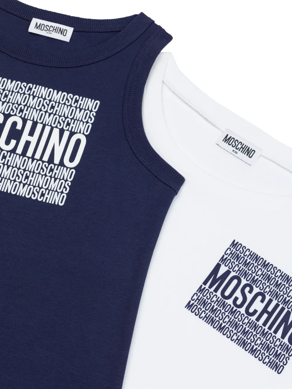 Moschino Cropped T-shirt & Tank Set In Blue