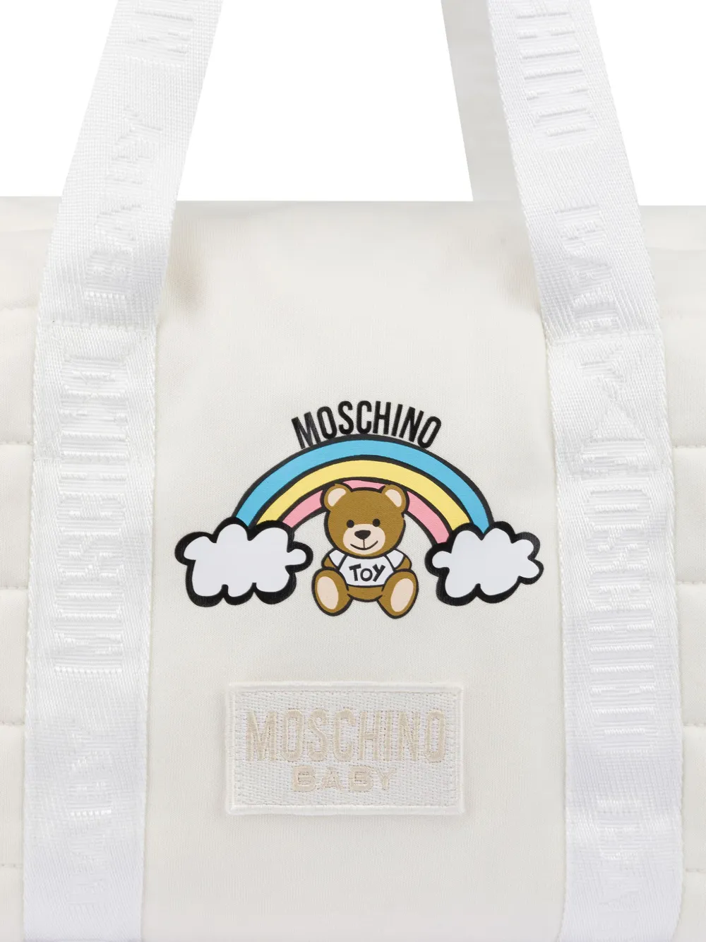 Moschino Kids Luiertas met logoprint - Wit