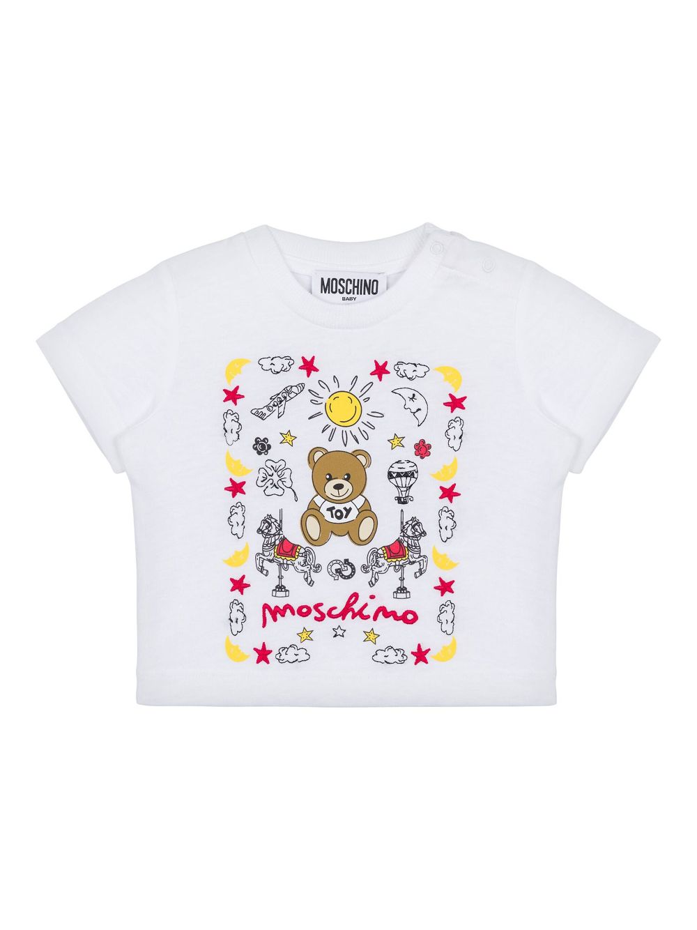 Moschino Kids embroidered T-shirt - White