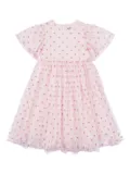 Moschino Kids lurex-detail tulle dress - Pink