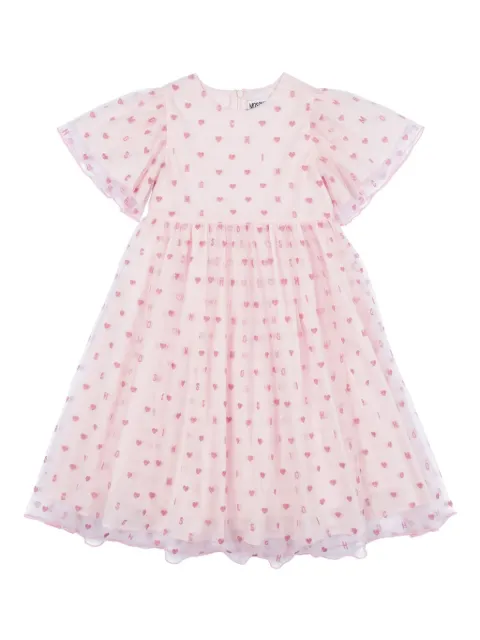 Moschino Kids vestido de tul con detalle de lúrex