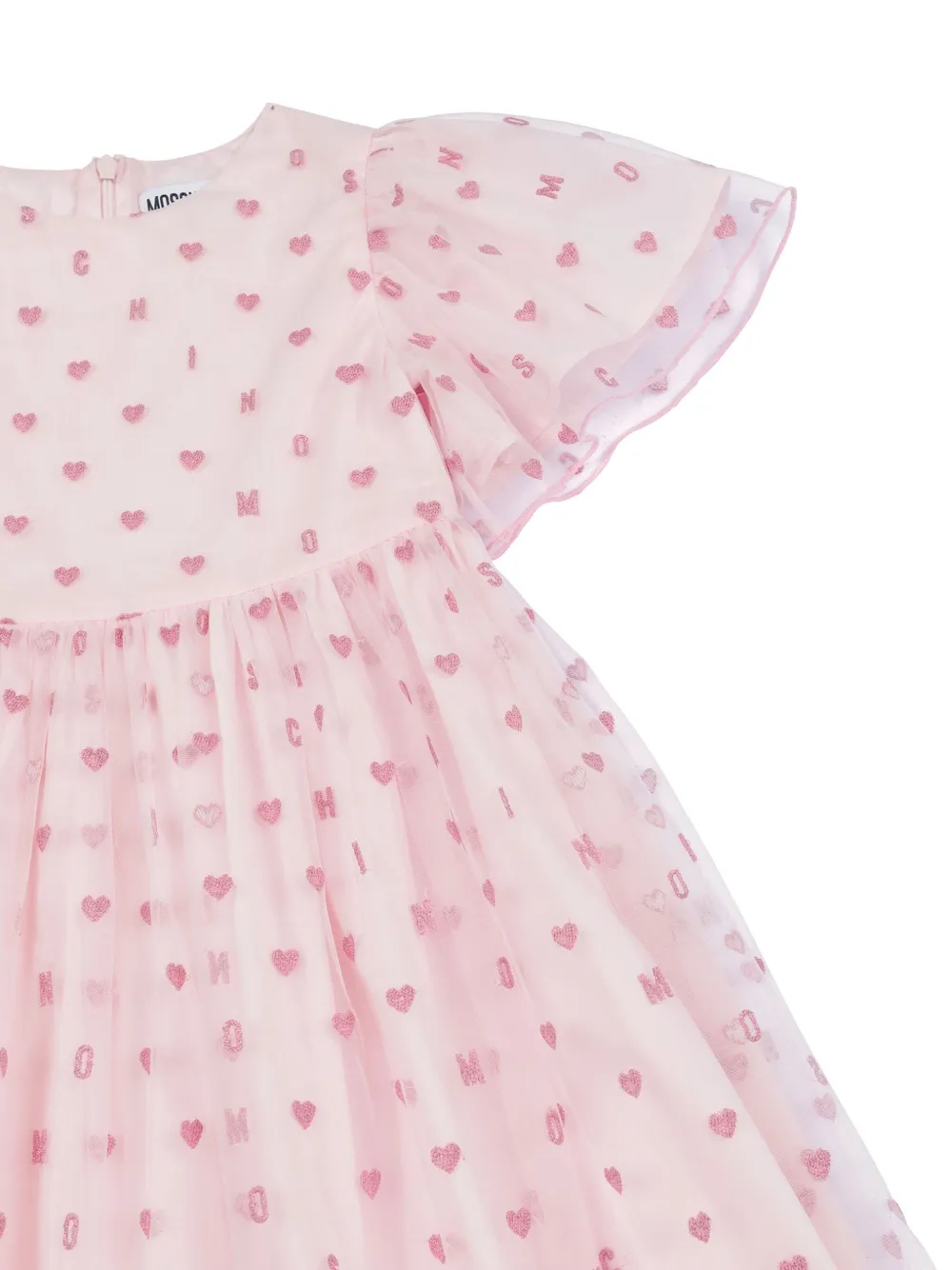 Moschino Kids Tulen jurk met lurex detail Roze