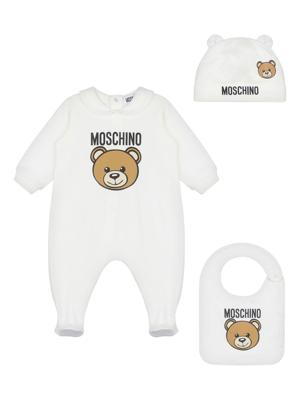 Moschino Kids Teddy Bear babygrow set - White