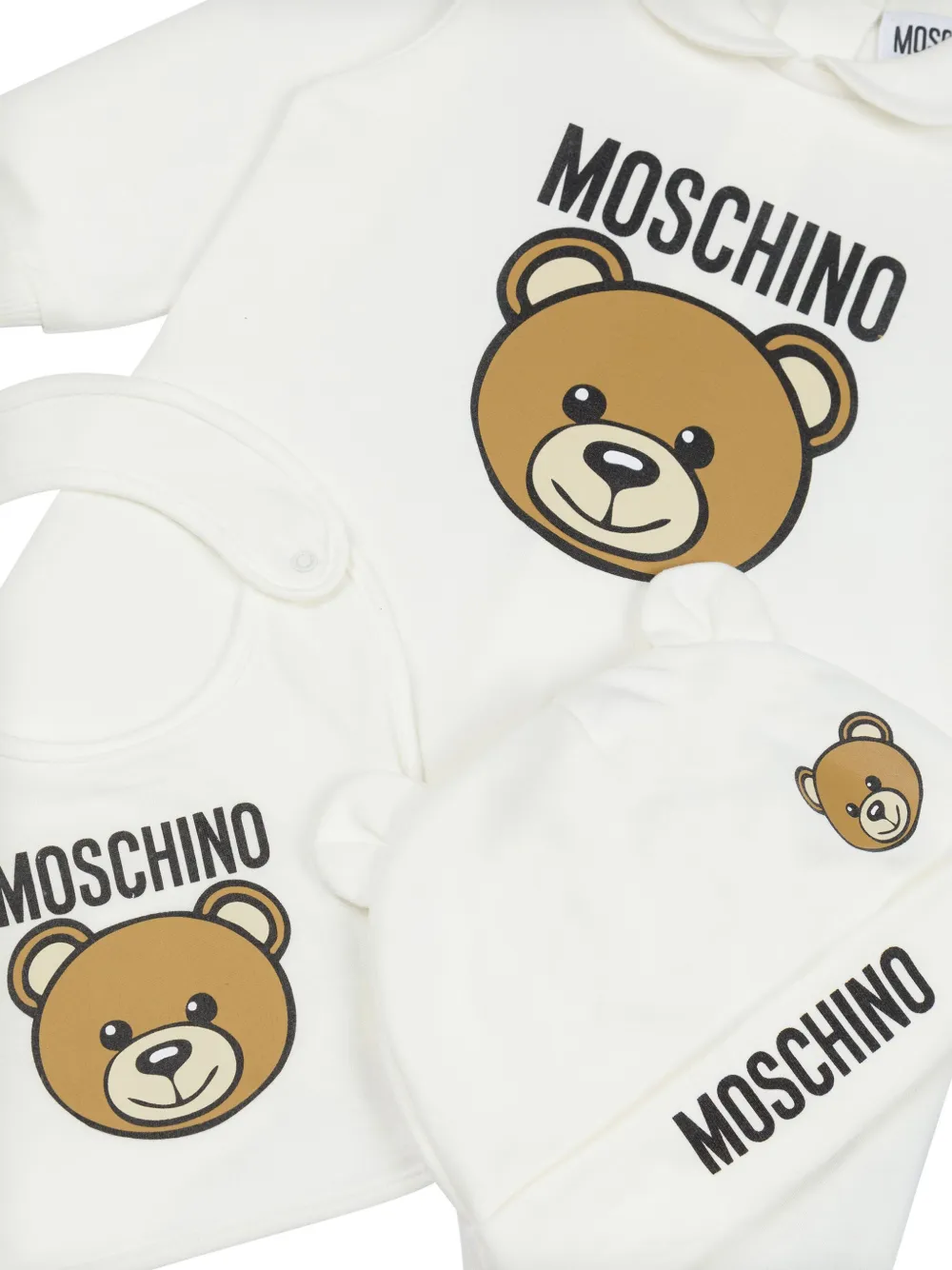 Moschino Teddy Bear Babygrow Set In White