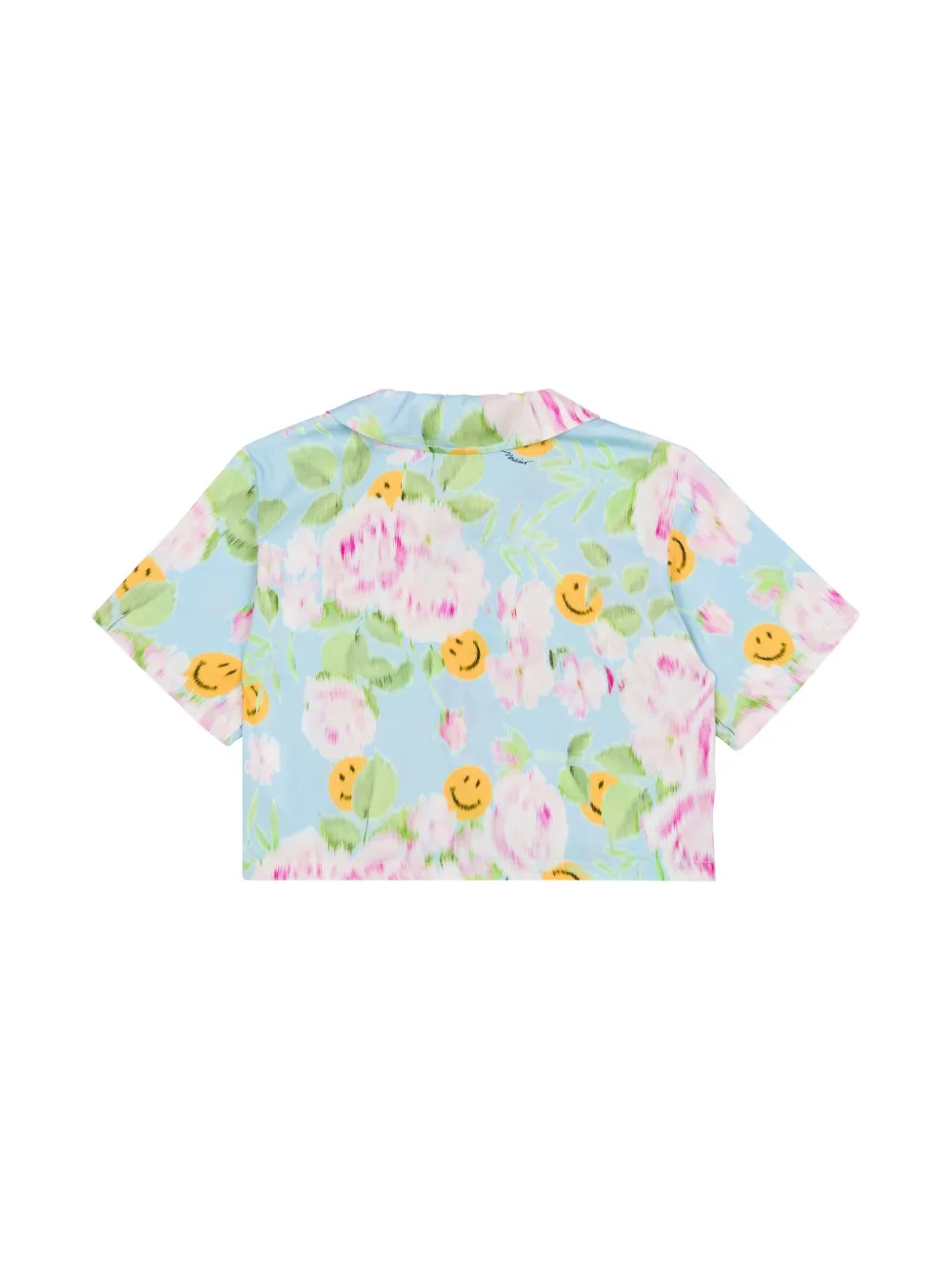 Moschino Kids Shirt met bloemenprint - Blauw