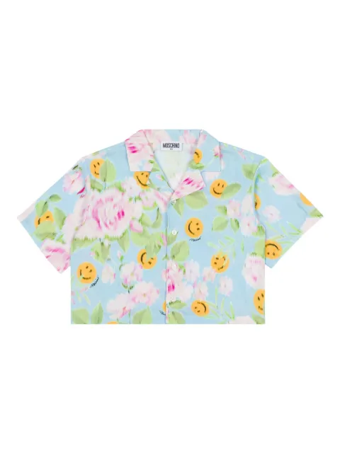 Moschino Kids floral-print shirt