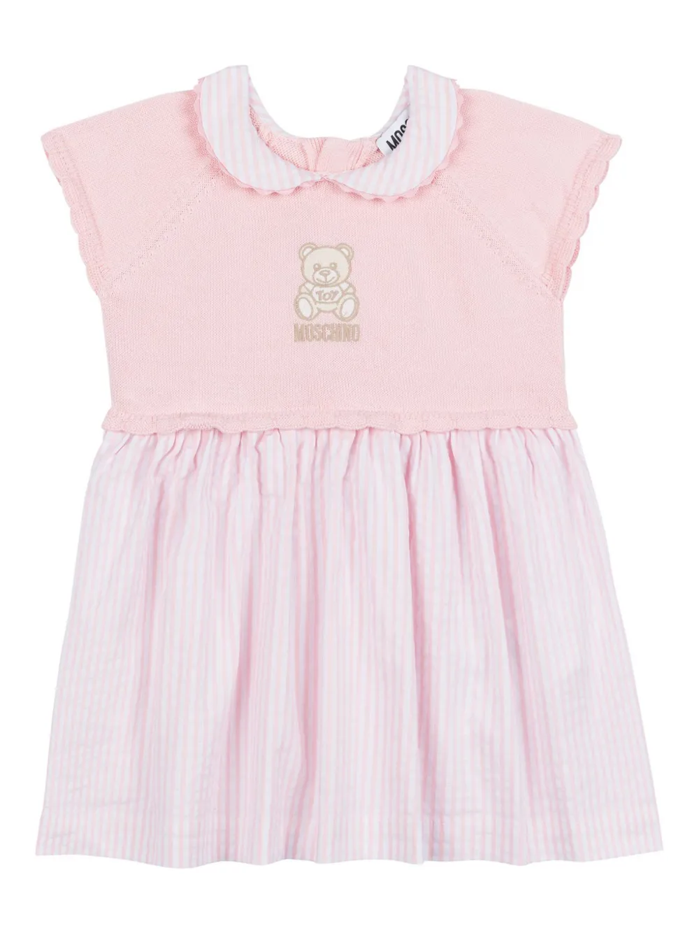 Moschino Kids Jurk met geborduurd logo Roze