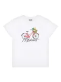 Moschino Kids bike-print T-shirt - White