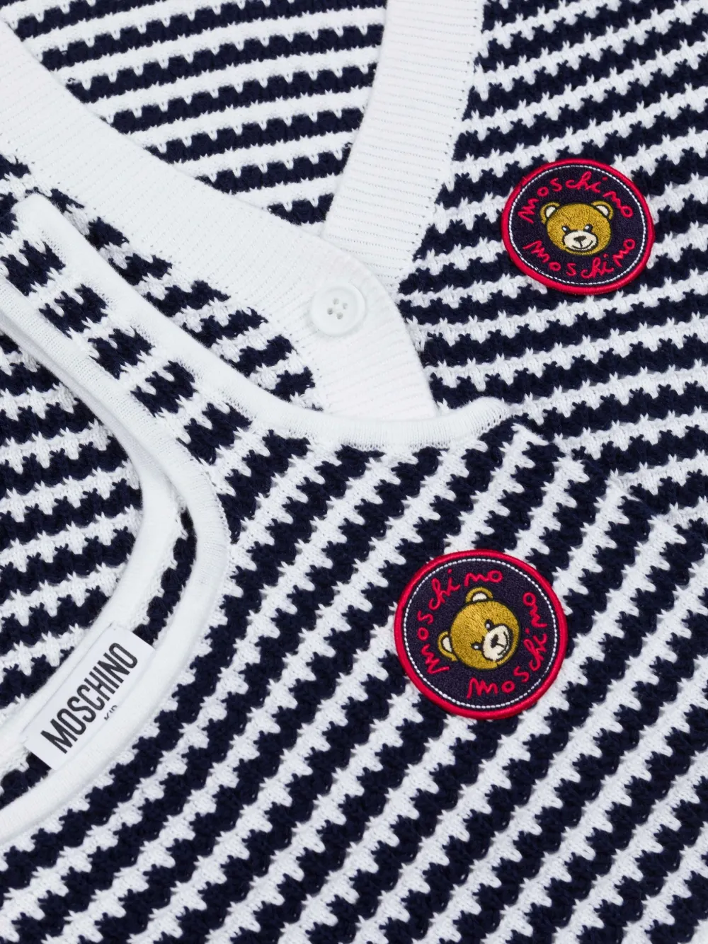 Moschino Kids Vest met logopatch Blauw