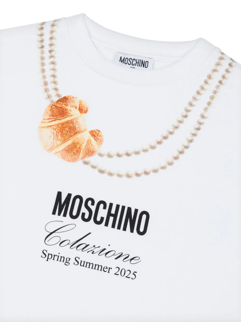 Moschino Kids Sweater met halsketting-print Wit
