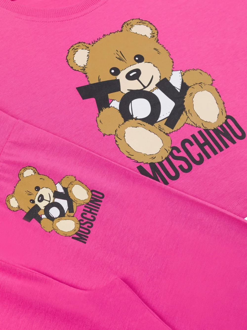 Moschino Kids T-shirt en legging met teddybeerprint Roze
