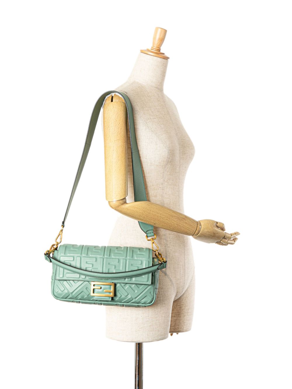 Fendi Pre-Owned 2000-2010 Zucca Embossed Baguette satchel - Groen