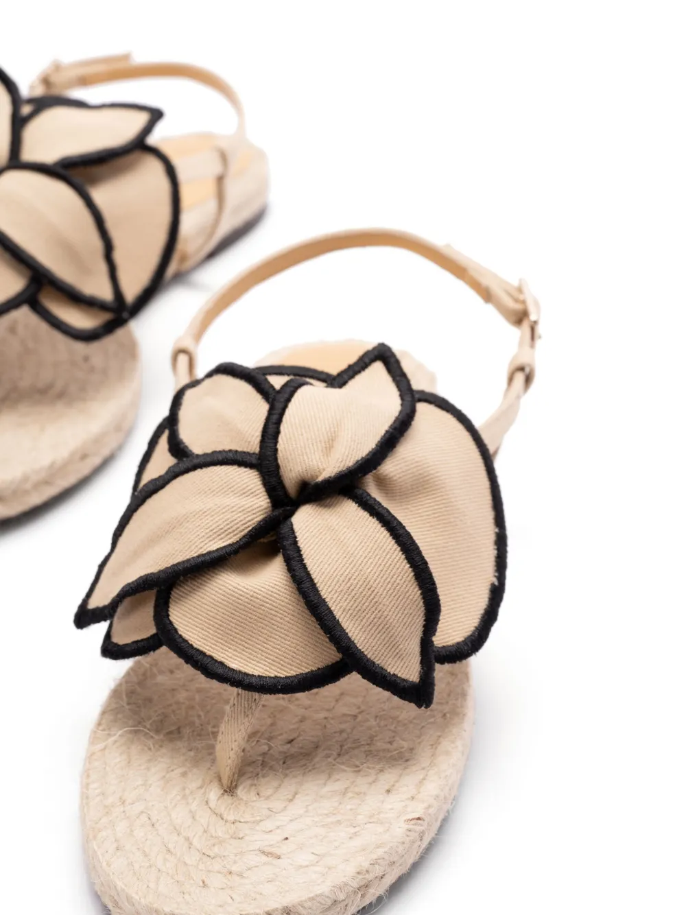 Castañer Sandalen met bloemenapplicatie - Beige