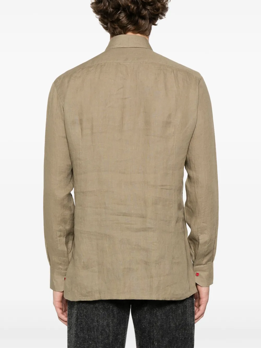 Shop Kiton Linen Shirt In Brown