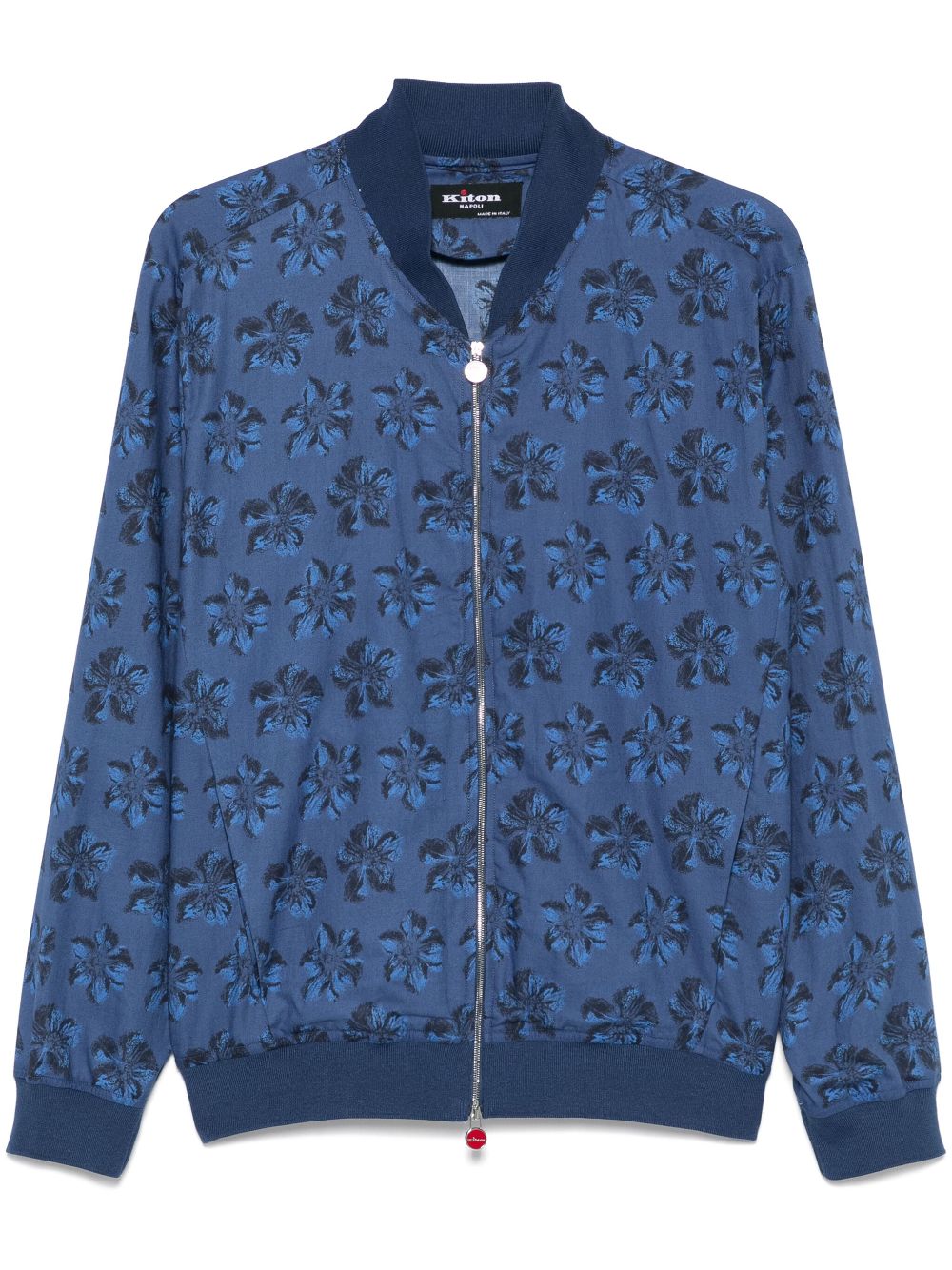 Kiton floral-print bomber jacket - Blue