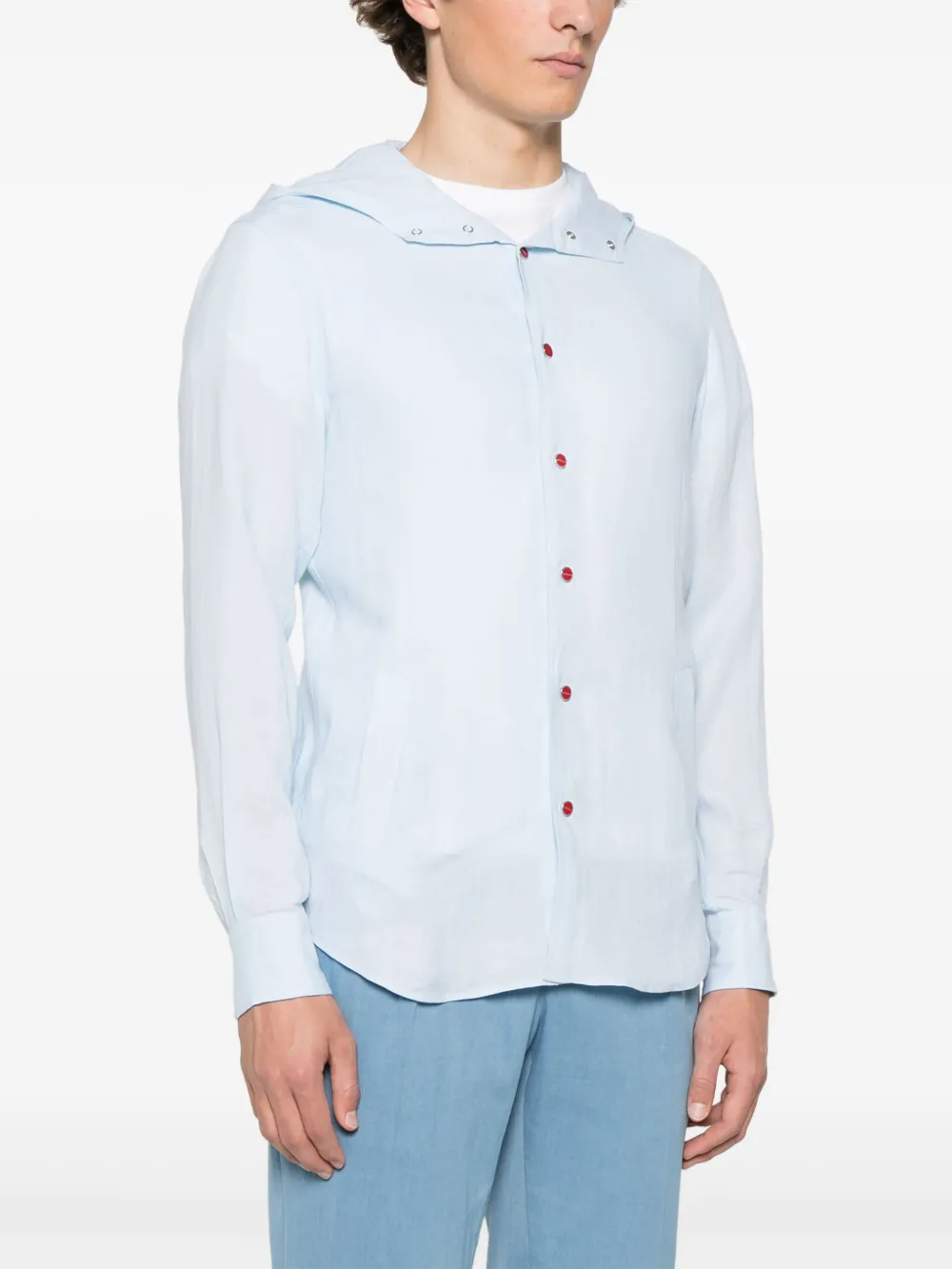Kiton Overhemd met capuchon Blauw
